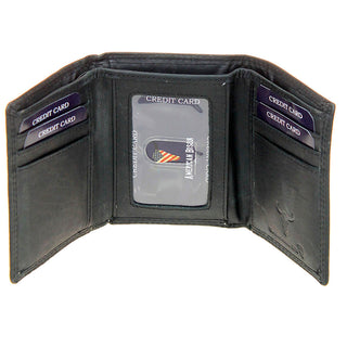 American flag Trifold Black Leather RFID Wallet #WT20110KID