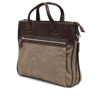 Bellino Autumn Slim Expandable Leather and Canvas Briefcase #BC438N
