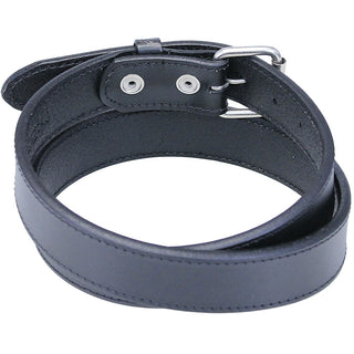 Black Double Thick Extra Heavy Leather Belt w/Stitching #BTA2144XXK