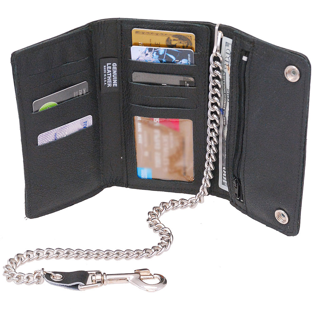 Black Extra Long 16 Compartment Trifold Wallet – Jamin Leather®