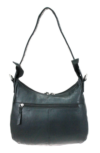 Black Hair-on Heavy Leather Purse with Studding #P26216HK
