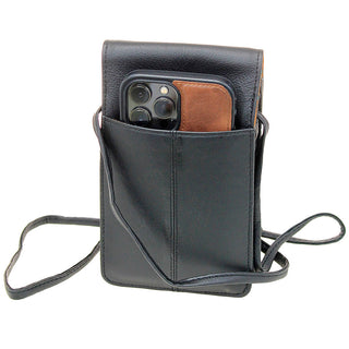 Black Leather Cross Body Phone Case with Tassel #P5060FK