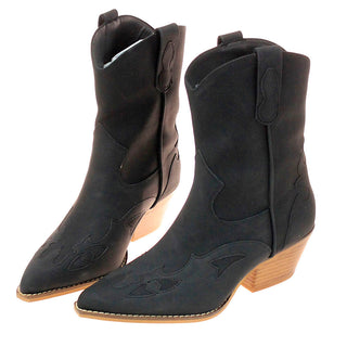 Black on Black Short Cowgirl Boots #BLC10K-SANYA