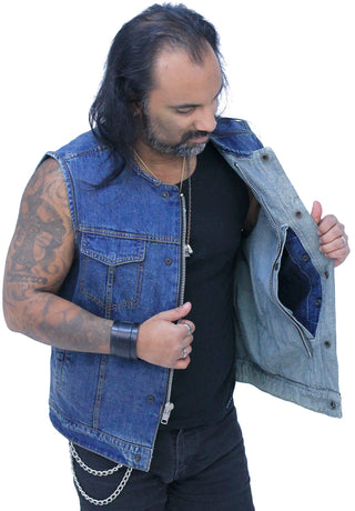 Blue Denim Club Vest w/Easy Access Pocket #VMC624GU