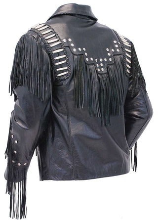 Bones & Braids Fringed Leather Jacket #M1706FBB