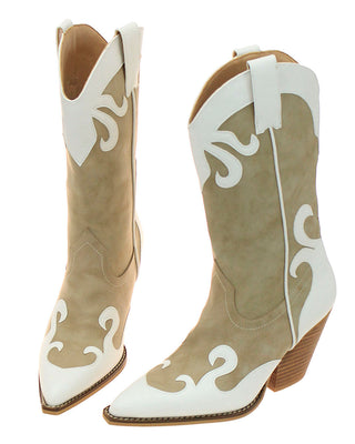 Brown and White Holstein Cowgirl Boots #BLC10NW-UNIQ