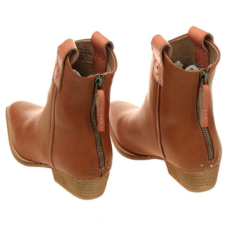 Brown Ankle Boots w/Finger Pulls & Back Zipper #BLC01BRN-FREER