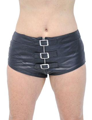 Buckle Front Leather Skimpy Hot Pants #SH31090BUK