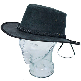 Crazy Horse Rustic Black Cowboy Hat w/Braid #H1270SBK