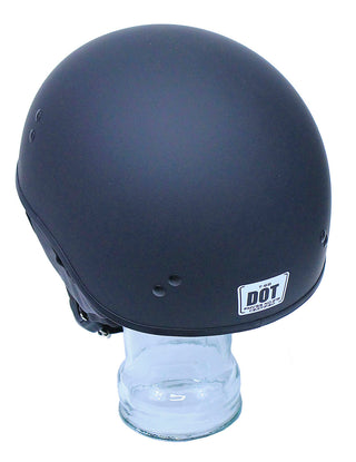 D.O.T. Flat Black Half Helmet #H9770FK