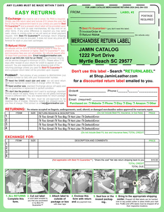 Discounted Return Shipping Label