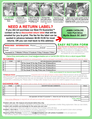 Discounted Return Shipping Label