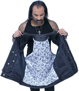 Easy Access Leather Club Vest with White Stitch Quilting #VM6408QW