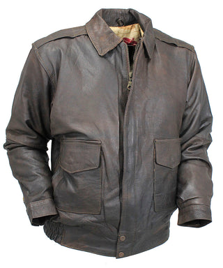 Economy Brown Leather A2 Bomber Jacket - Special #M9991N (S,M)
