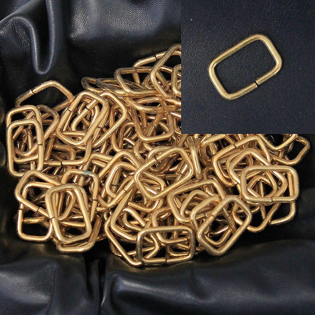 100 pcs 3/4'' Gold Rectangle Box Rings #ZD9687G