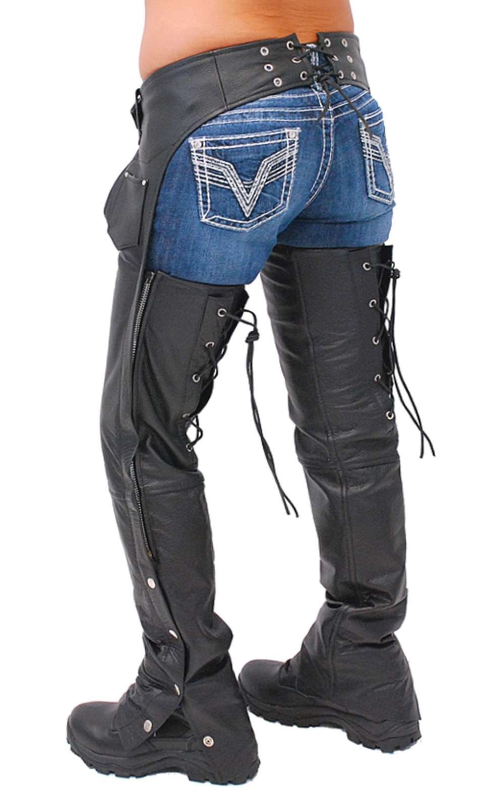 Leather Chaps w/Adjustable Lace Thigh #C1115L