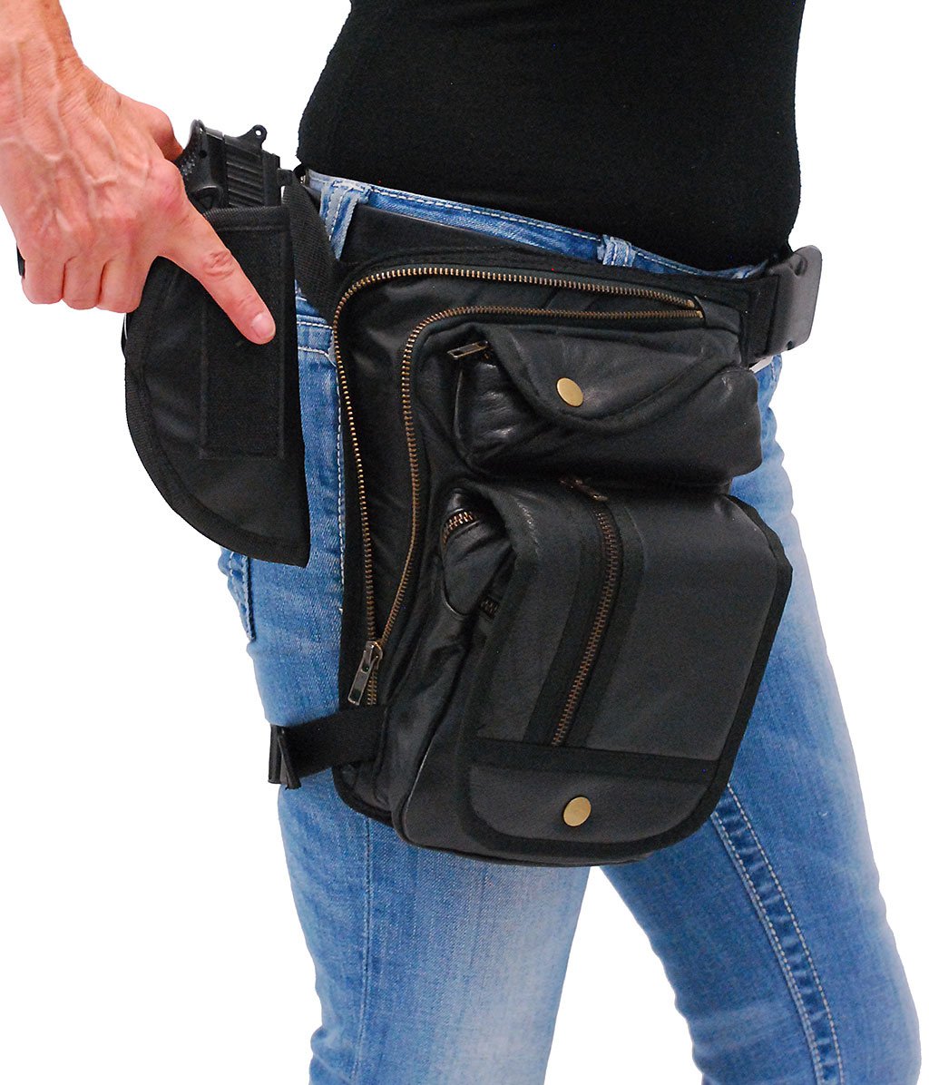 Oversized Zipper Concealed Pocket Thigh Bag w/Holster #TB9799GK