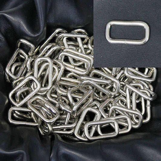 250 pcs 1" Nickel Plated Rectangle Rings #ZD100S