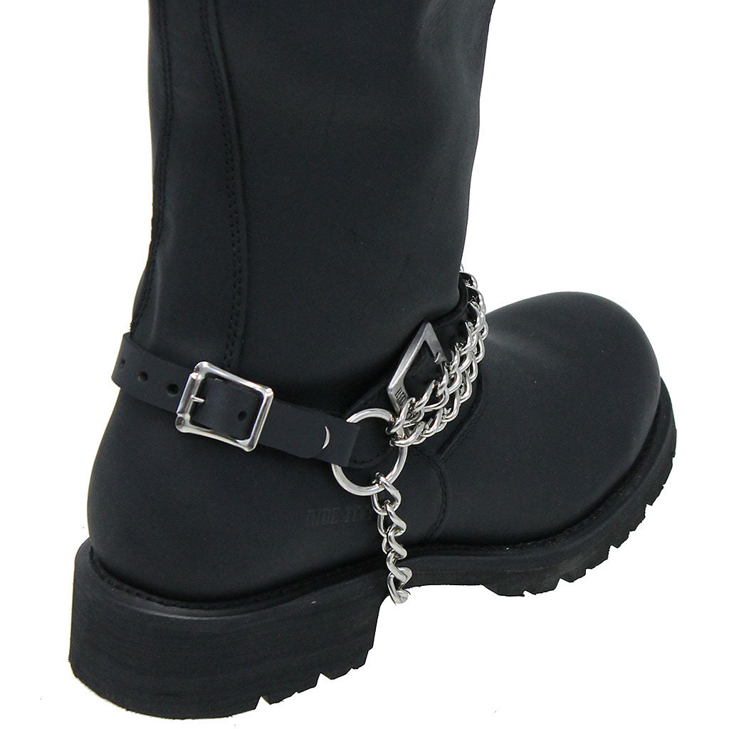 Double Heavy Chain Leather Boot Straps #BS21XK