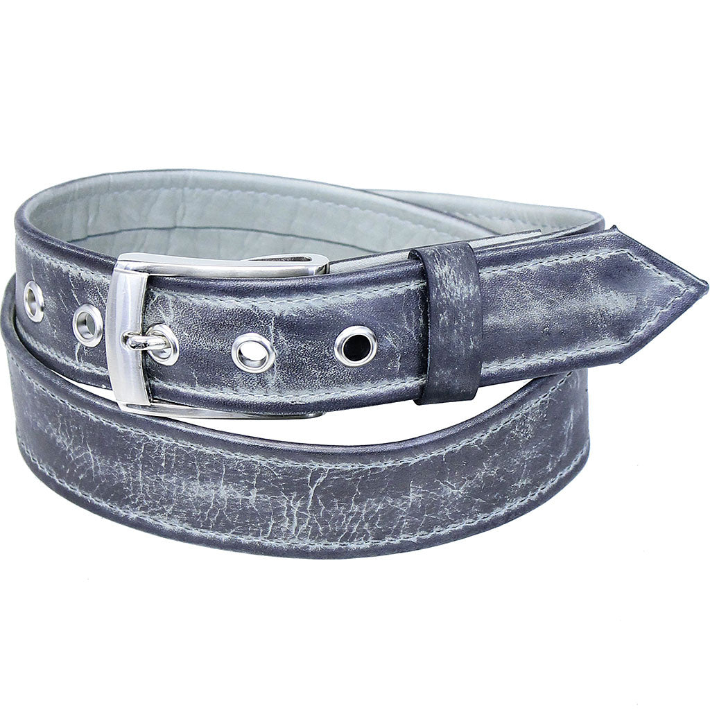 Gray Vintage Rub Leather Belt #BTA2401GY