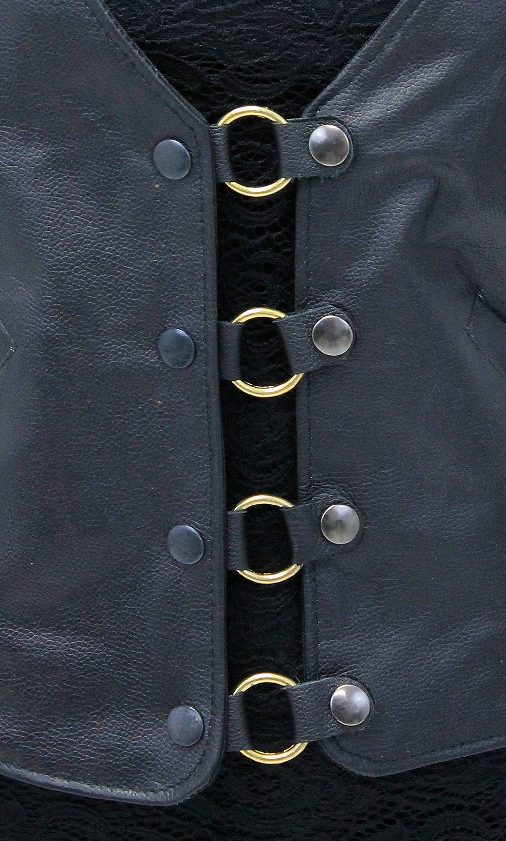 Black Snap Brass Ring Vest Extender #VC2204RK