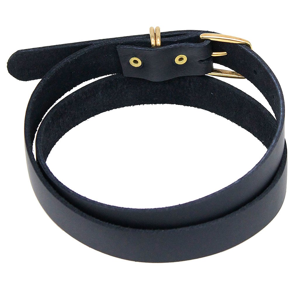 Black Narrow 1" Wide Leather Belt in Premium Soft Cowhide #BT15000K