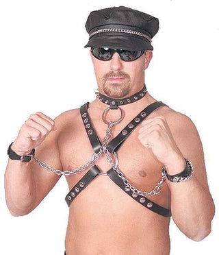 Unisex Double Ring Leather Harness #UM101HK