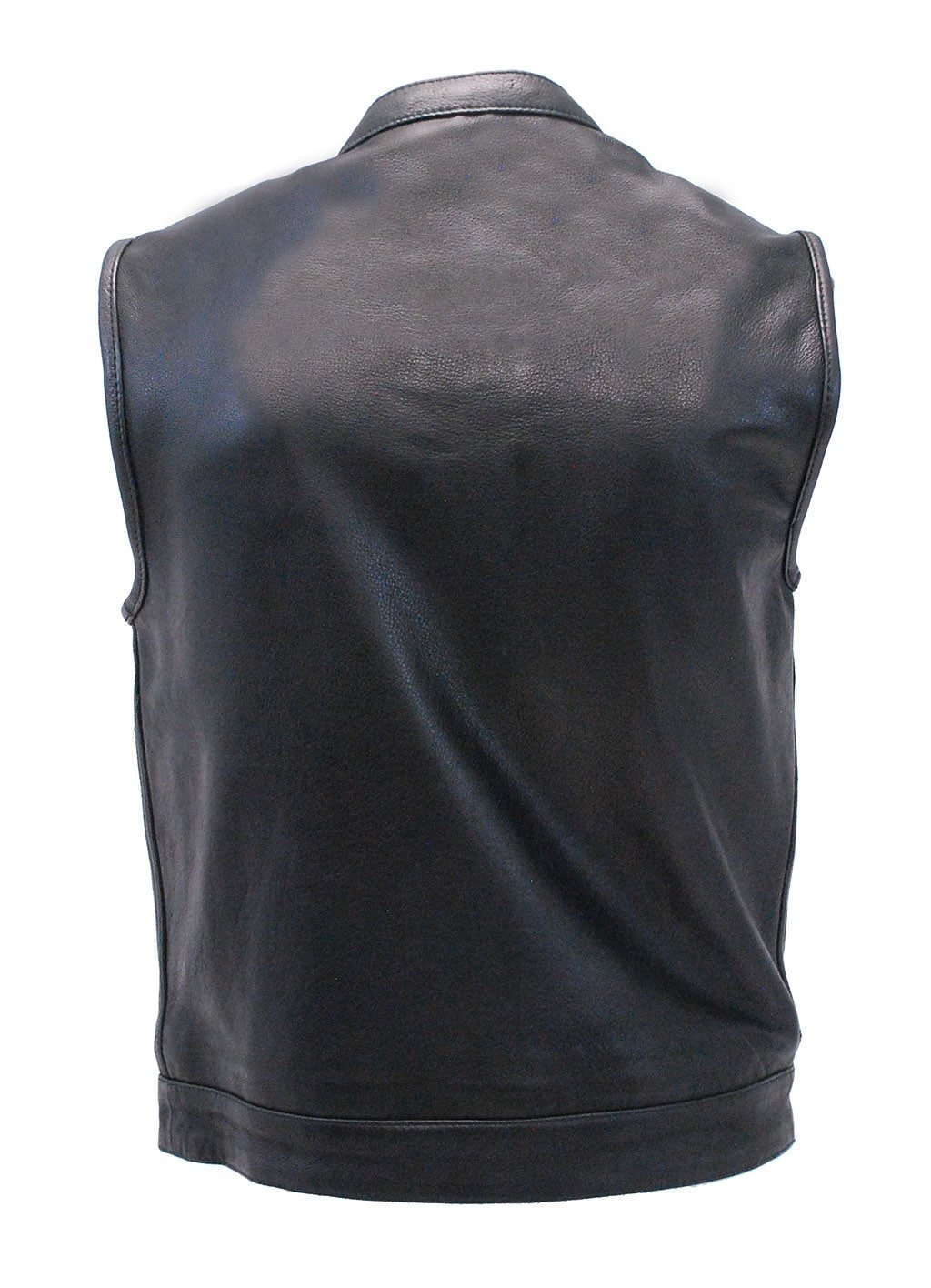 Soft Ultra Premium Leather Snap & Zip Club Vest w/1 Piece Back #VM689NOC