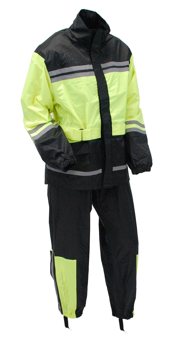 Unisex Two Piece Green & Black Rain Suit #RS1940GNK