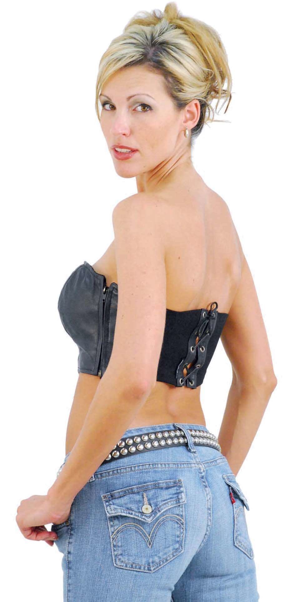 Strapless Leather Bustier Top #LH2084K (2X-5X)