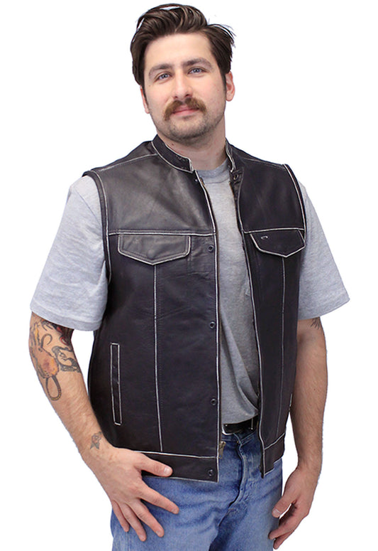 Vintage Brown Club Vest w/Concealed Pockets #VMA6654GK