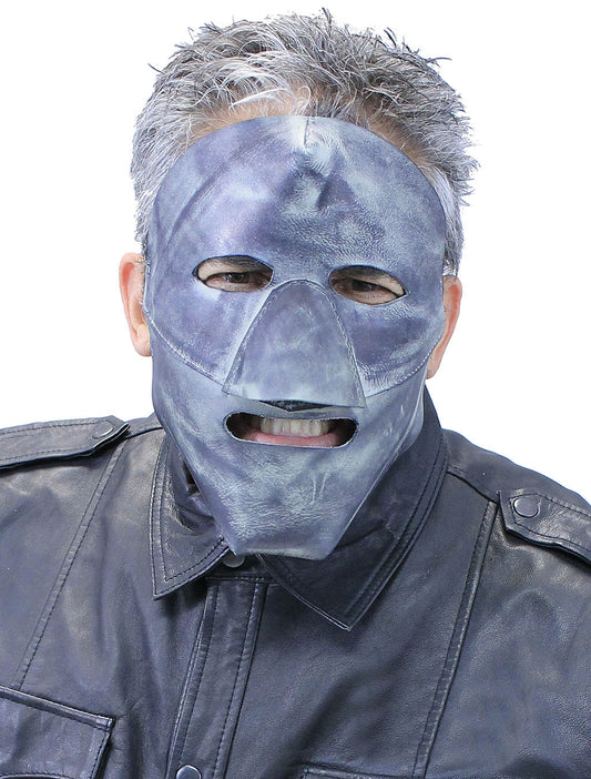 Hand Rubbed Distressed Gray Leather Mask #A2713GY