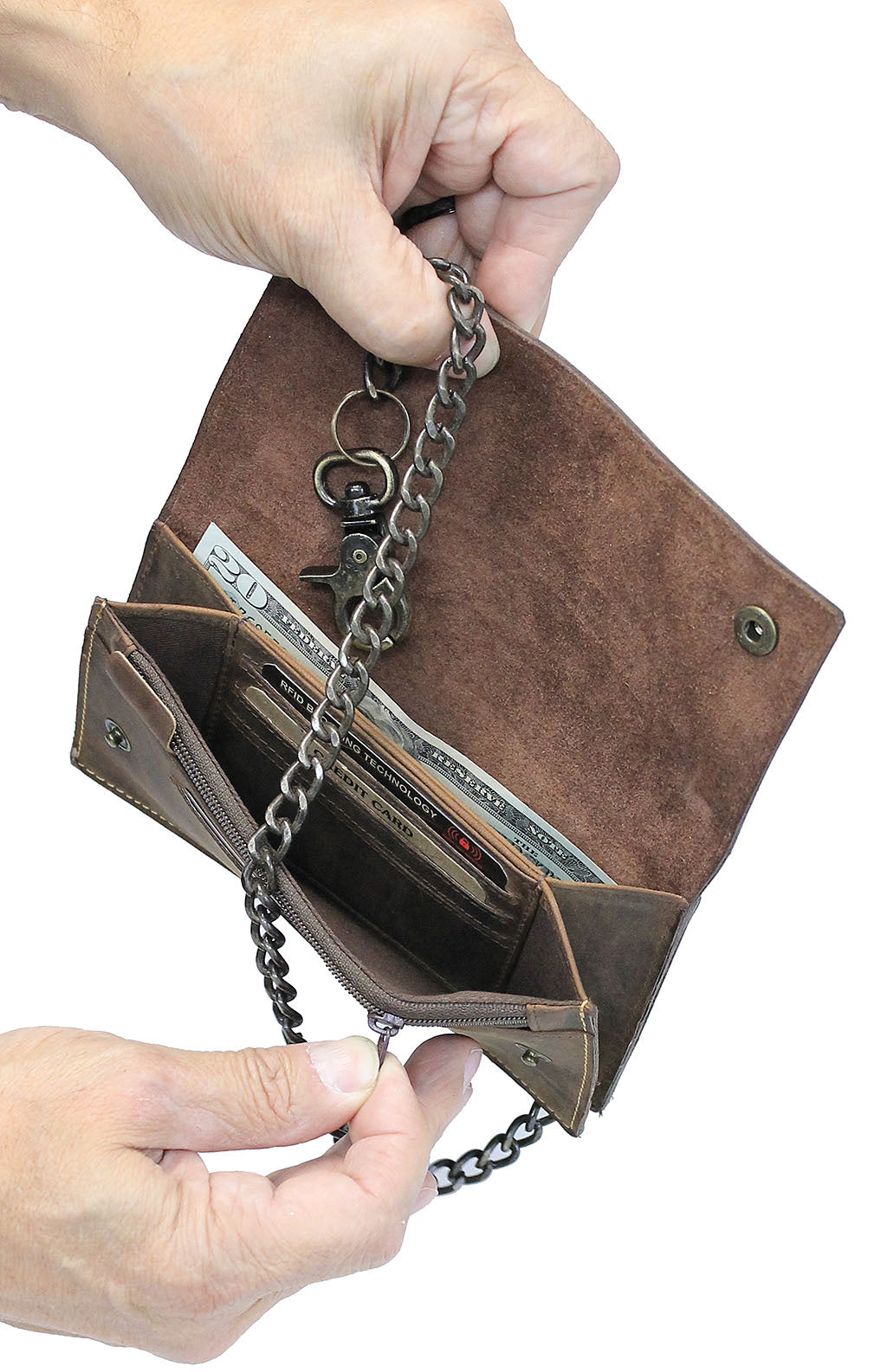 RFID Large Trucker Wallet with Chain and Claw Clip #WC51356NID