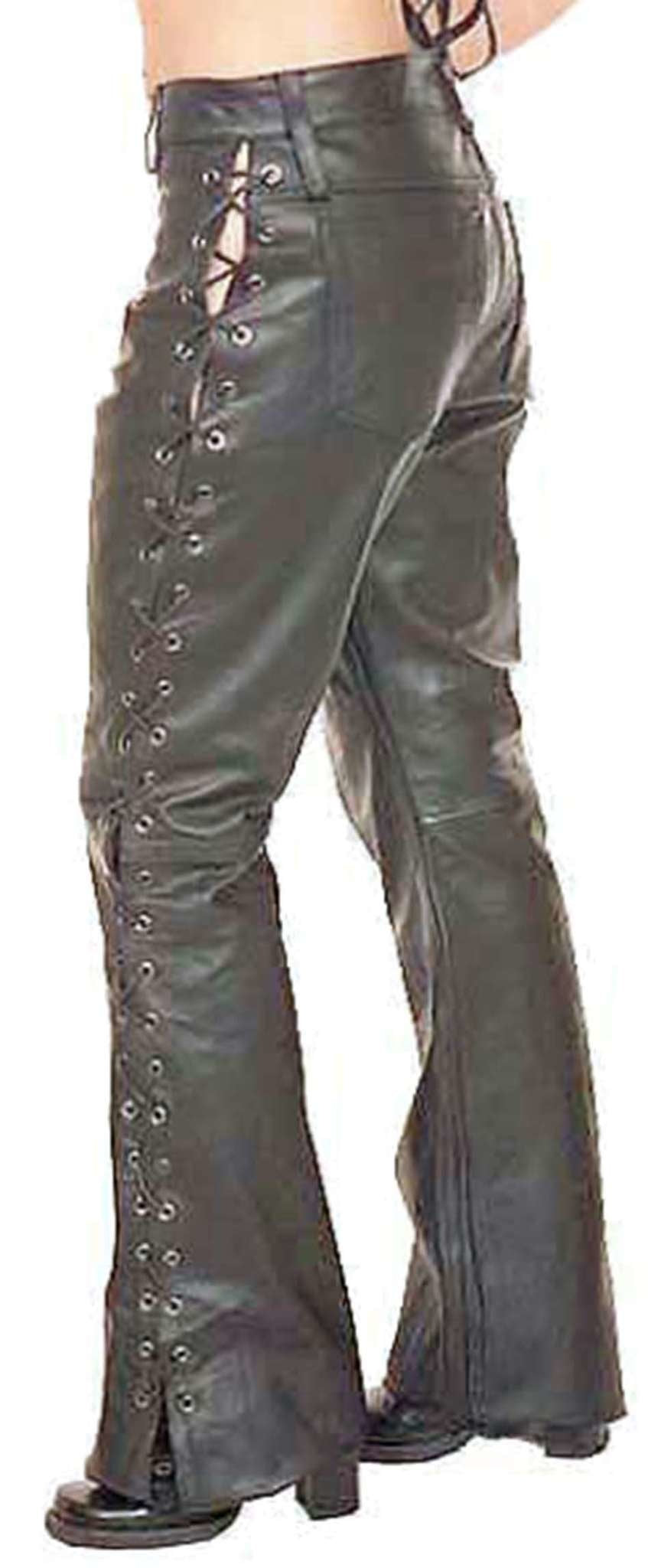 Womens leather and lace pants sales