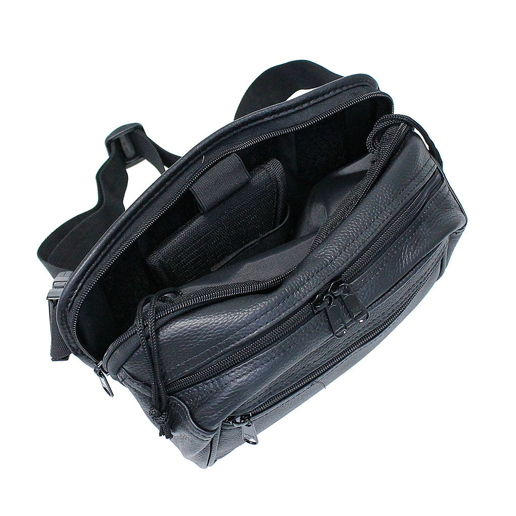 Leather Concealed Hip Pack w/Holster #FP70700GUN