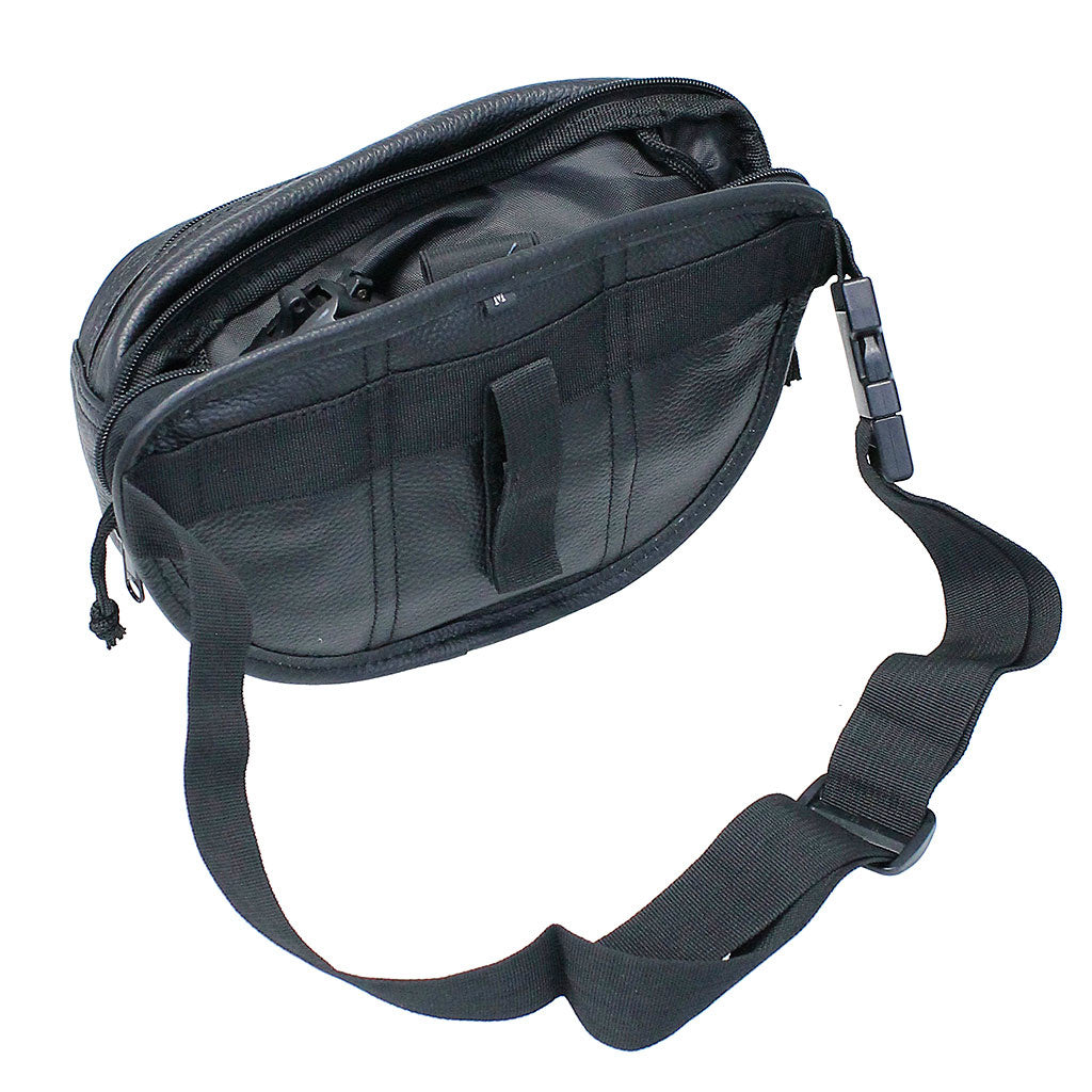 Leather Concealed Hip Pack w/Holster #FP70700GUN