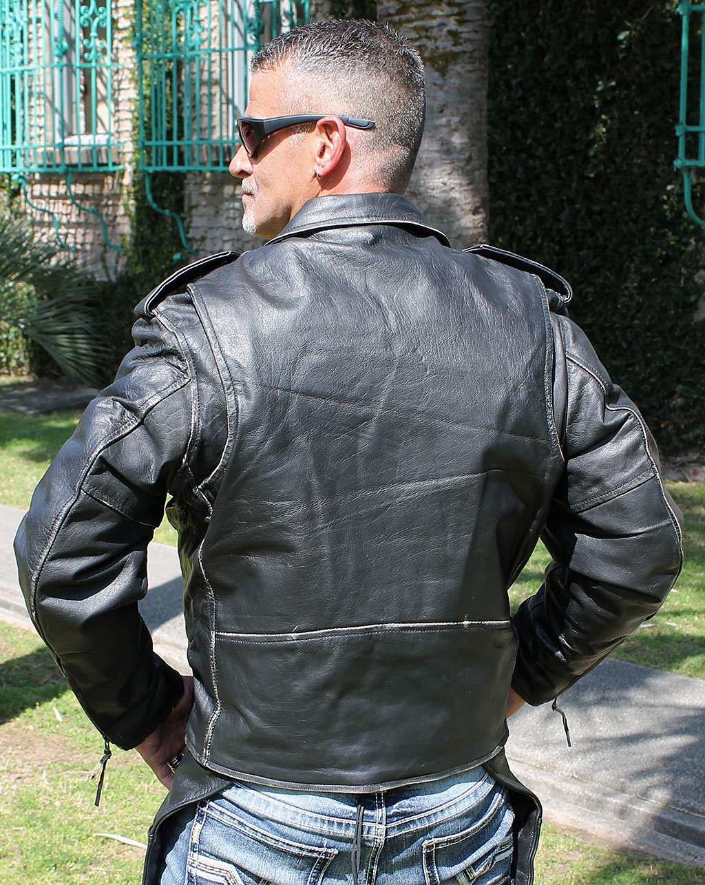 Vintage Black Classic Motorcycle Jacket #MA026K (44-50)