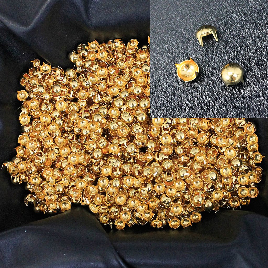 1000 pcs Gold 1/4'' Round Studs #ZSTUD0000G