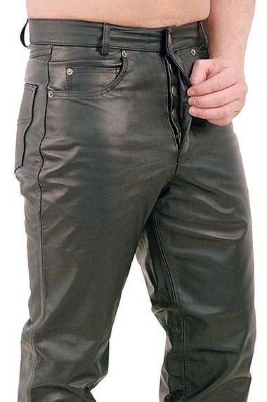 Button Fly Leather Pants for Men #MP1140BT