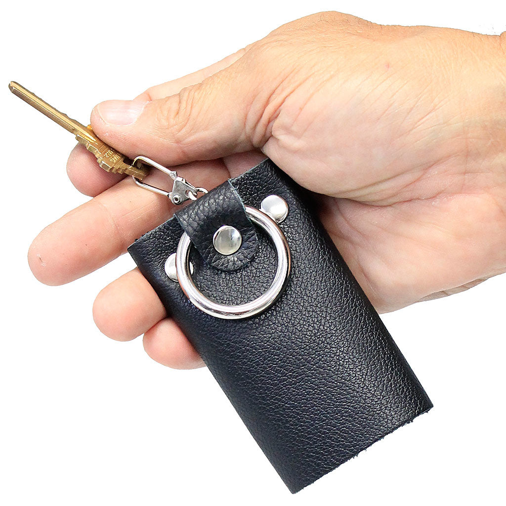 6 Key Leather Key Case with Finger Ring #AC22041SR