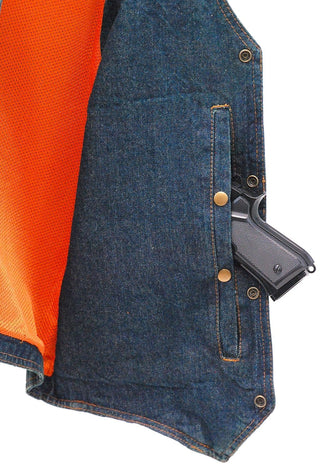 Blue Denim Vest w/Large Inside Pockets #VMC42703U