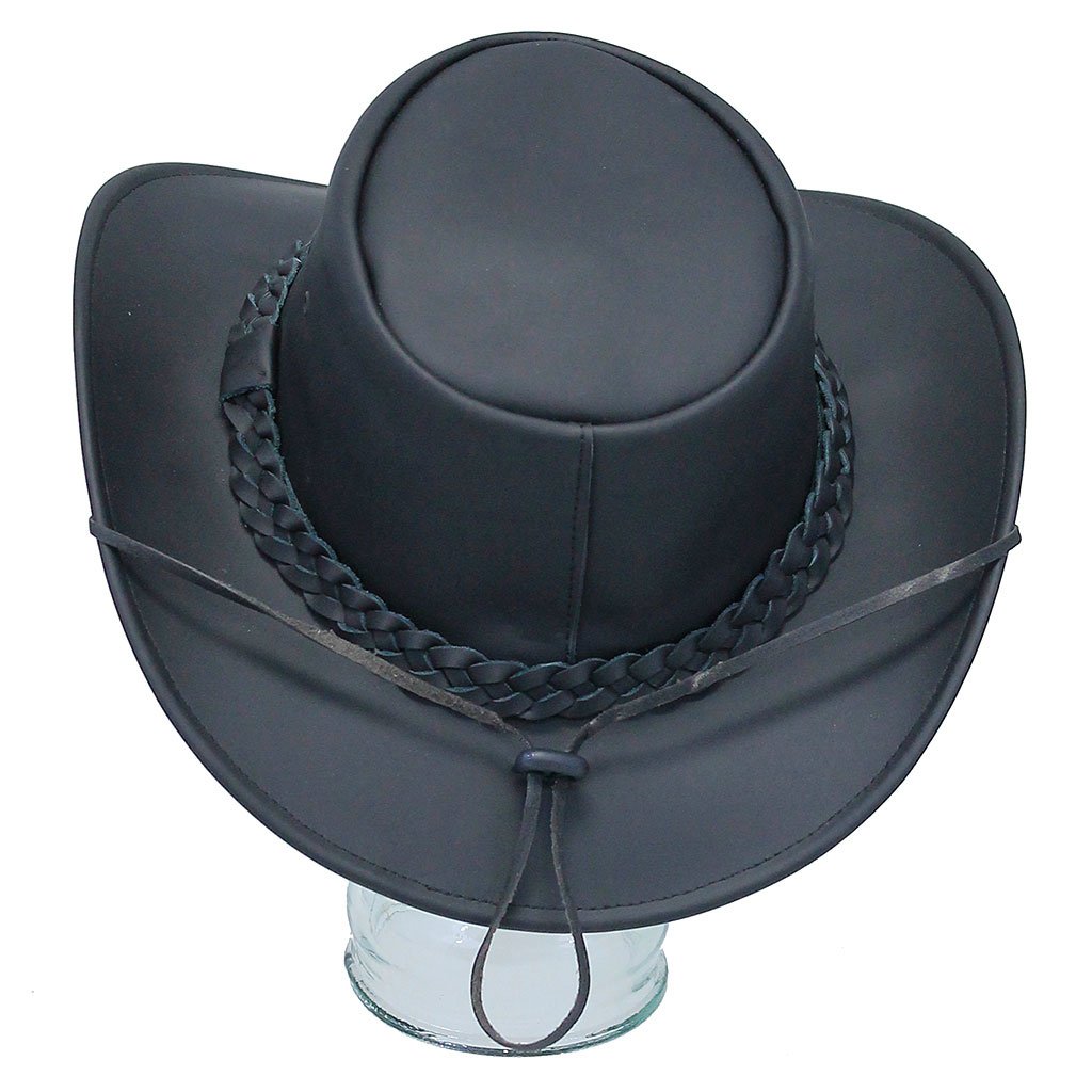 Black Waterproof Cowboy Hat with Braid Hatband #H1240BK