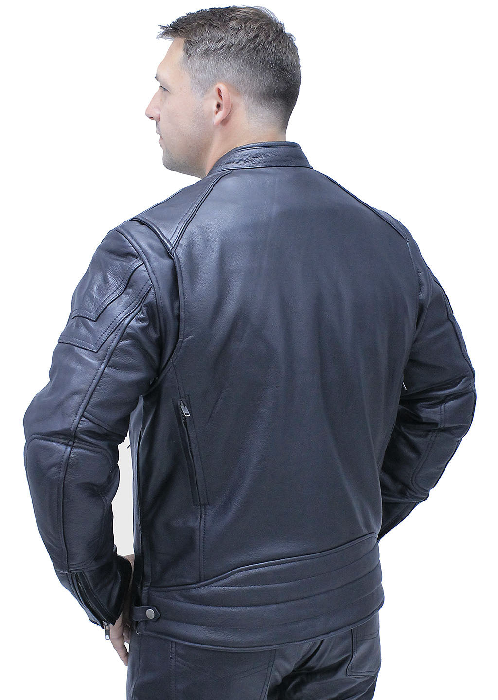 Ultra Premium Cowhide Leather Vented Café Racer Jacket #M69440GVZK