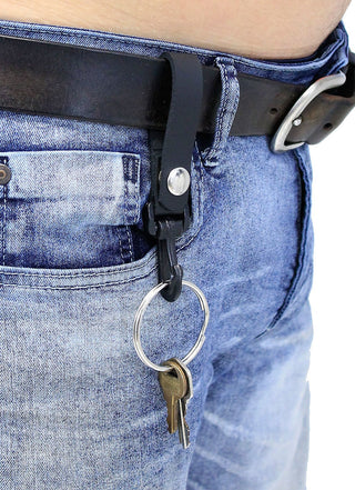 Leather Belt Snap Key Clip with 2" Key Ring #KC22020K