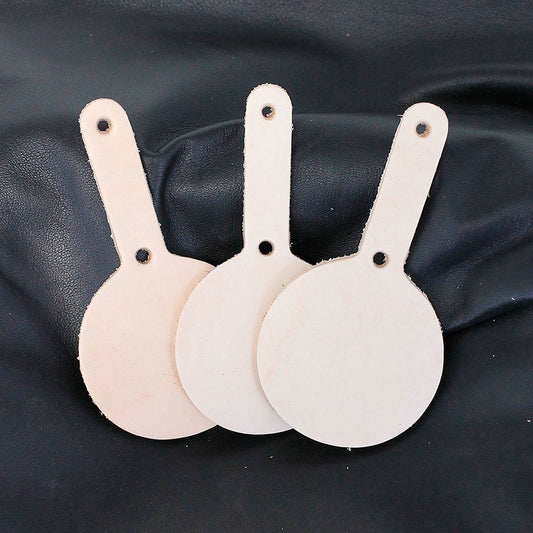 Round Shaped 8 oz Rawhide Leather Key Fob Blanks #ZKF2207CIR