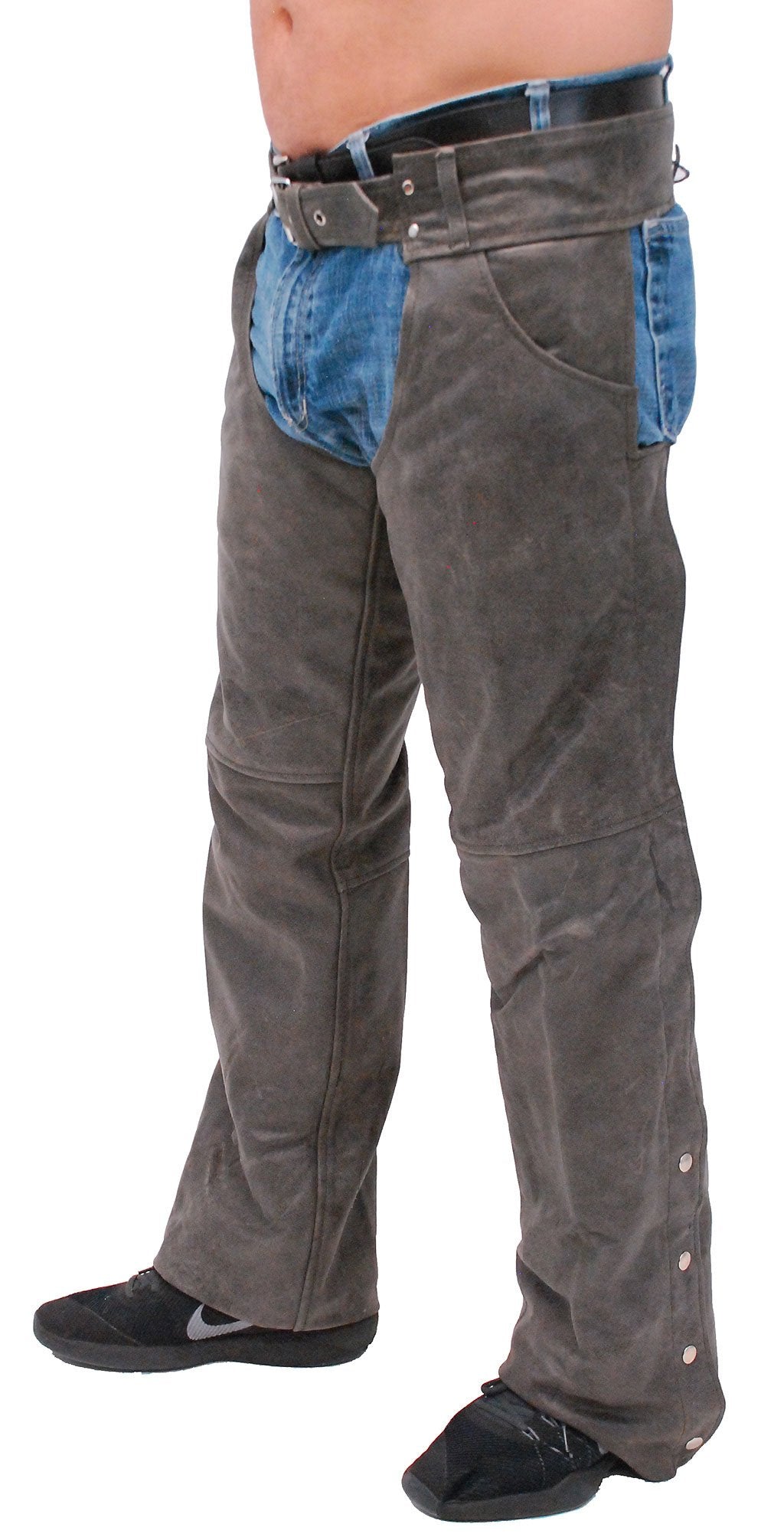 Brown Leather Pocket Chaps #C722PN (S-M)