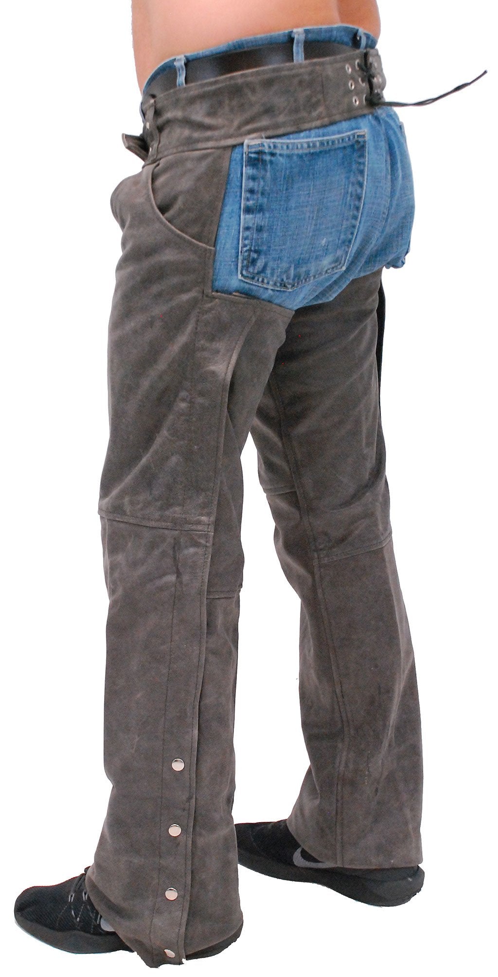 Brown Leather Pocket Chaps #C722PN (S-M)