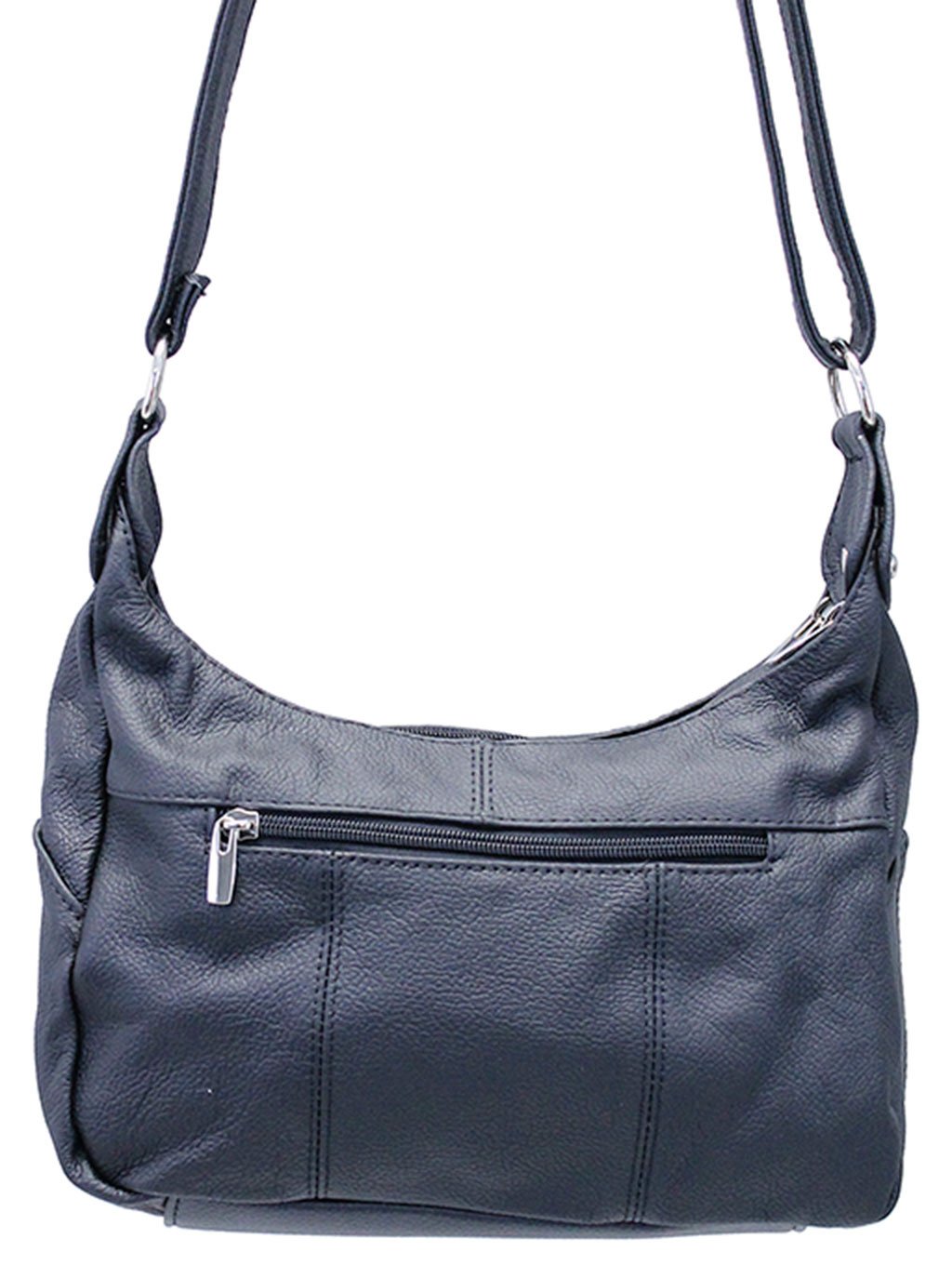 Medium Size Double Zip Top Leather Purse #P027K