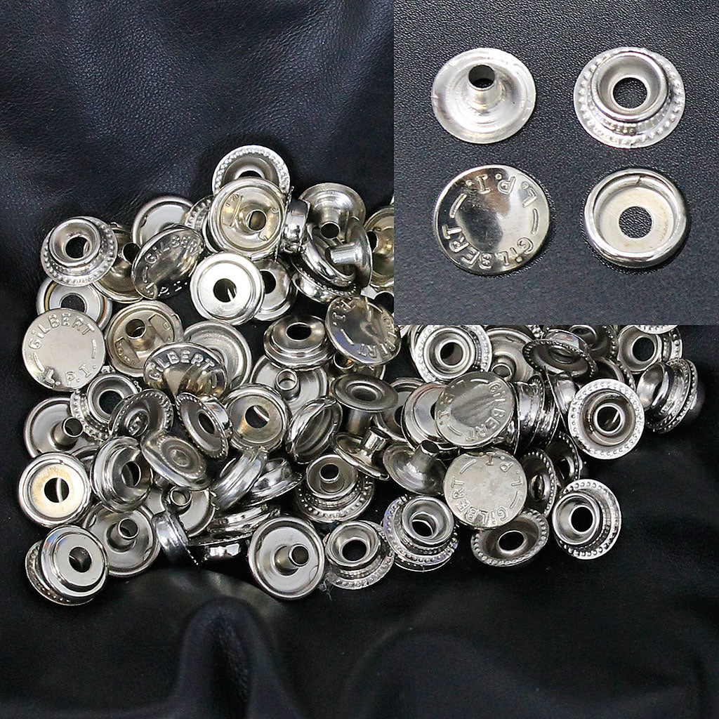 50 Sets (200 Pcs) Nickel Silver Line 24 Snaps #ZL24GILBTS