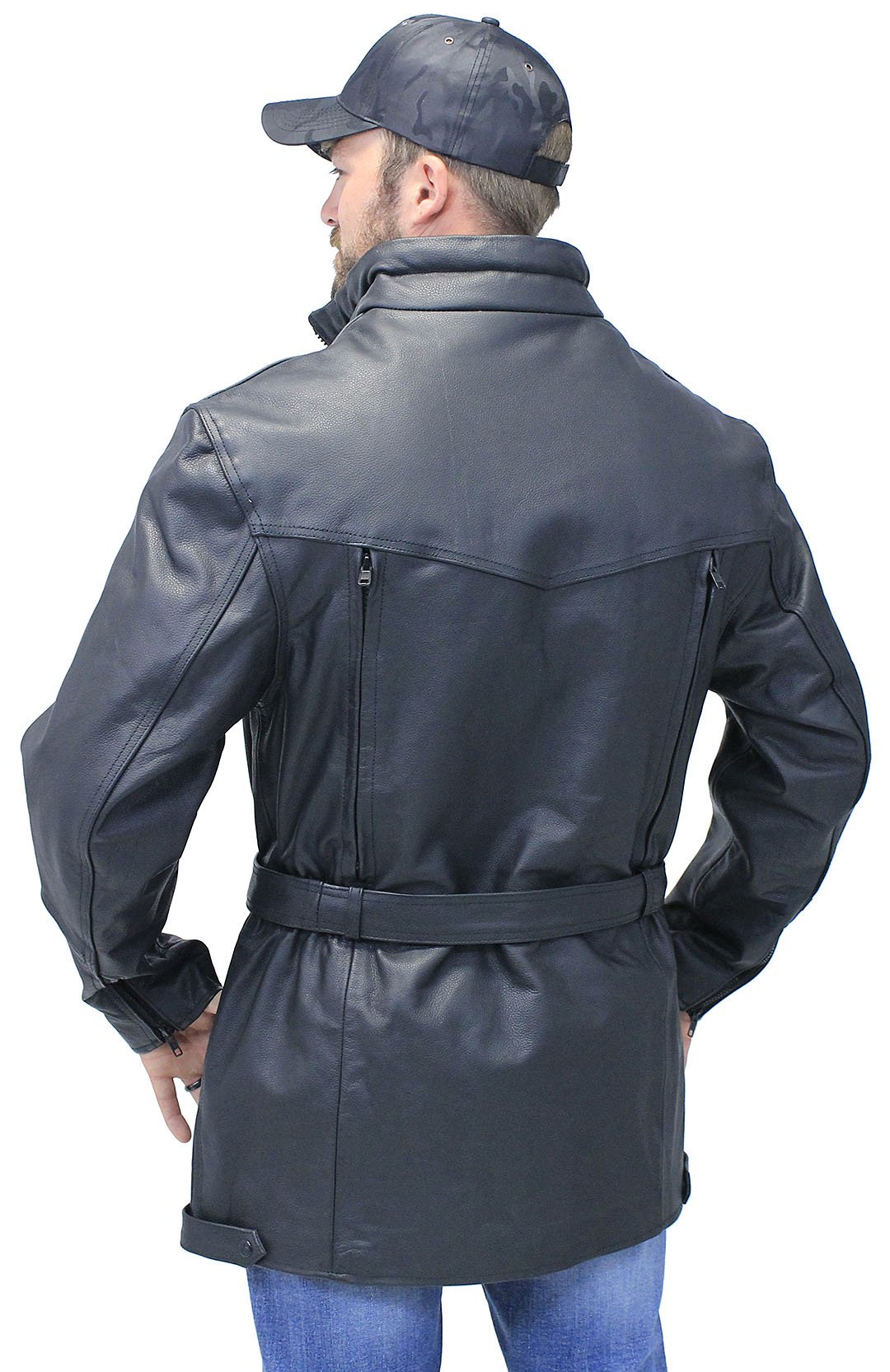 3/4 Length Cruiser Vented Leather Jacket #M3020VZ